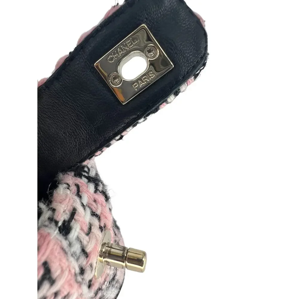Chanel 2021 CC Logo Tweed Cap Toe Lace-Up‎ Combat Boots Size 37